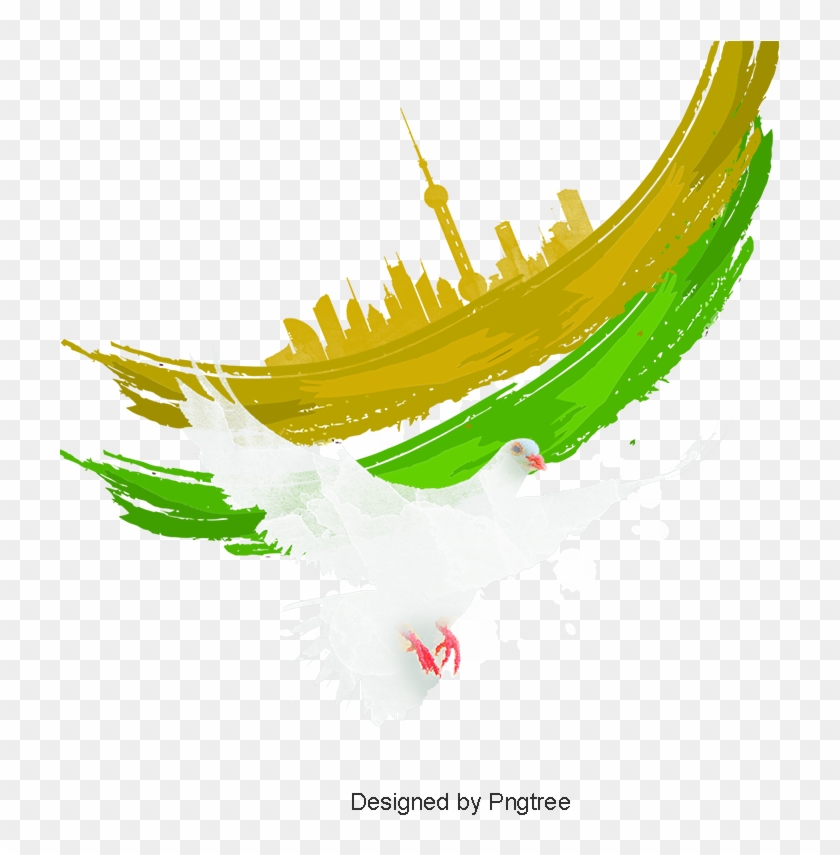 Vector Dove India Independence Day, Dove, Olive Branch, - Graphic Design #1350516