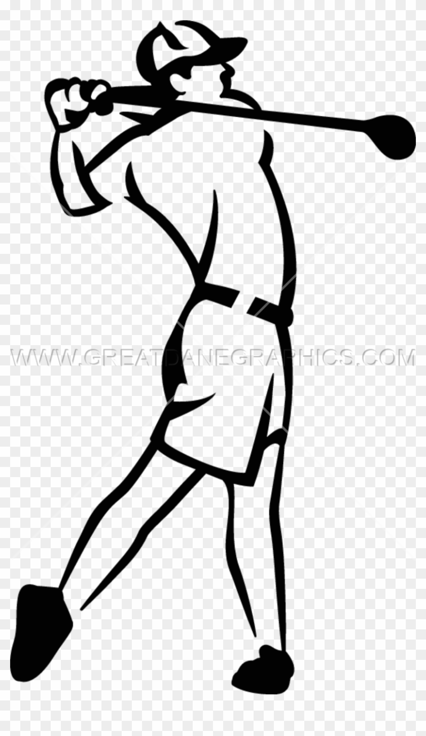 Man Playing Golf. Ink Black And White Drawing Stock Photo, Picture and  Royalty Free Image. Image 142816309.