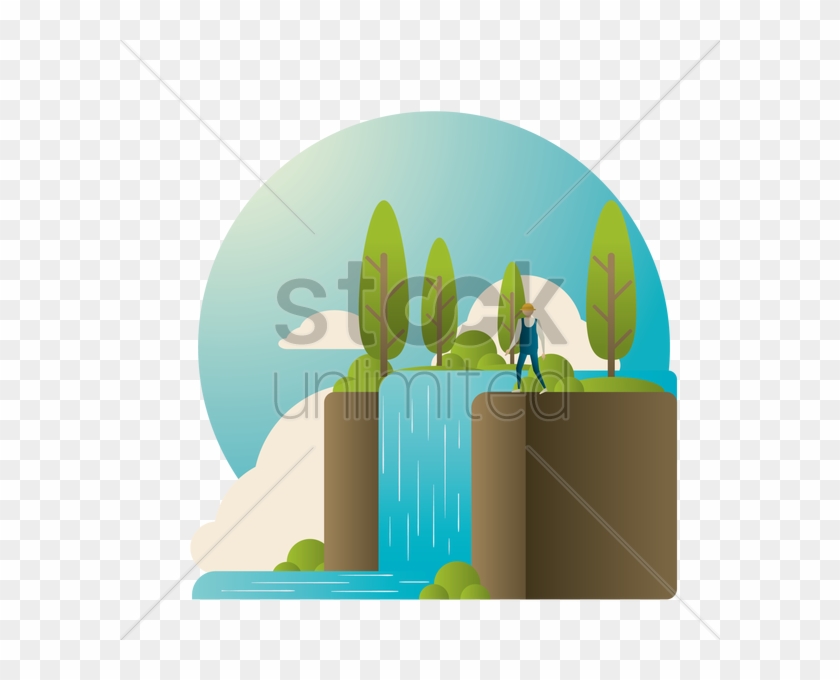 Download Waterfall Clipart Waterfall Clip Art Illustration - Vector Waterfall #1350845