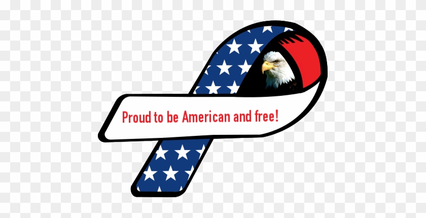 Proud To Be American And Free - Rainbow Ribbon For Cancer #1350894