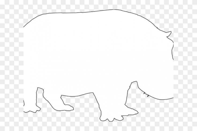 Hippo Clipart Svg - Graue Flusspferd-silhouette Karte #1350945