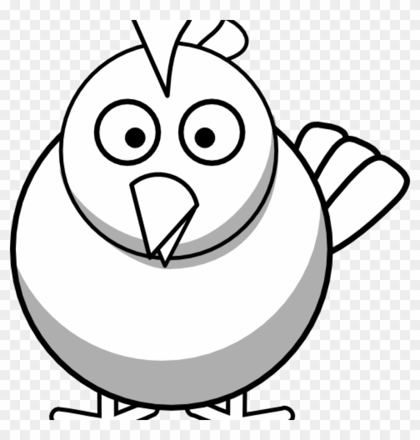 Black And White Chicken Clipart Chicken Clipart Black - Turkey Coloring Pages #1351048