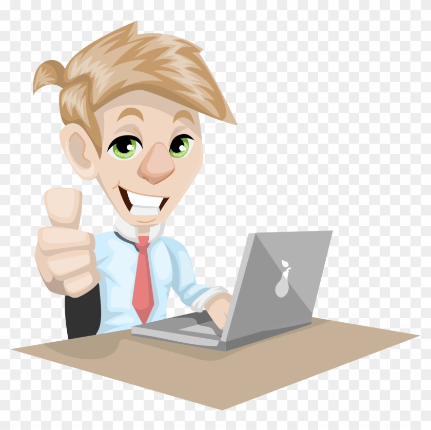Man With Laptop Vector Png #1351101