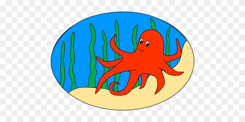 Octopus Ocean Squid Computer Icons Sea - Cartoon Octopus In Sea #1351133
