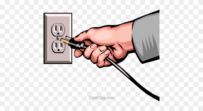 Electrical Plug Royalty Free Vector Clip Art Illustration - Use Electricity Safely Clipart #1351145