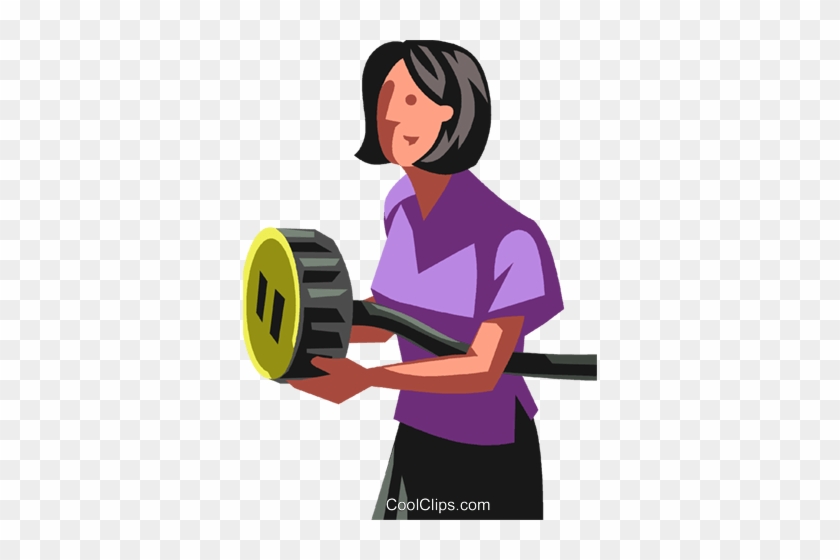 Businesswoman With A Plug Royalty Free Vector Clip - Cartoon #1351169