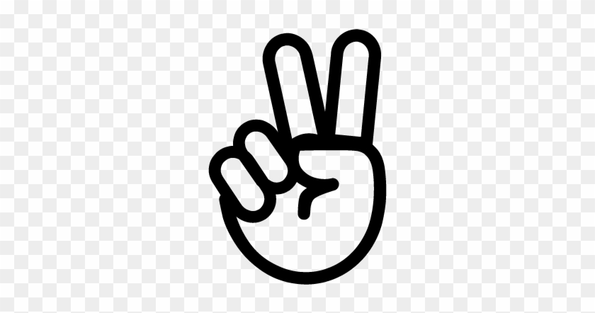 Hand Two Winner Sign - 2 Finger Png #1351236