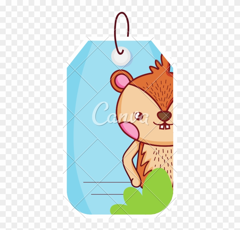 Tag With Chipmunk Cartoon - Illustration #1351242