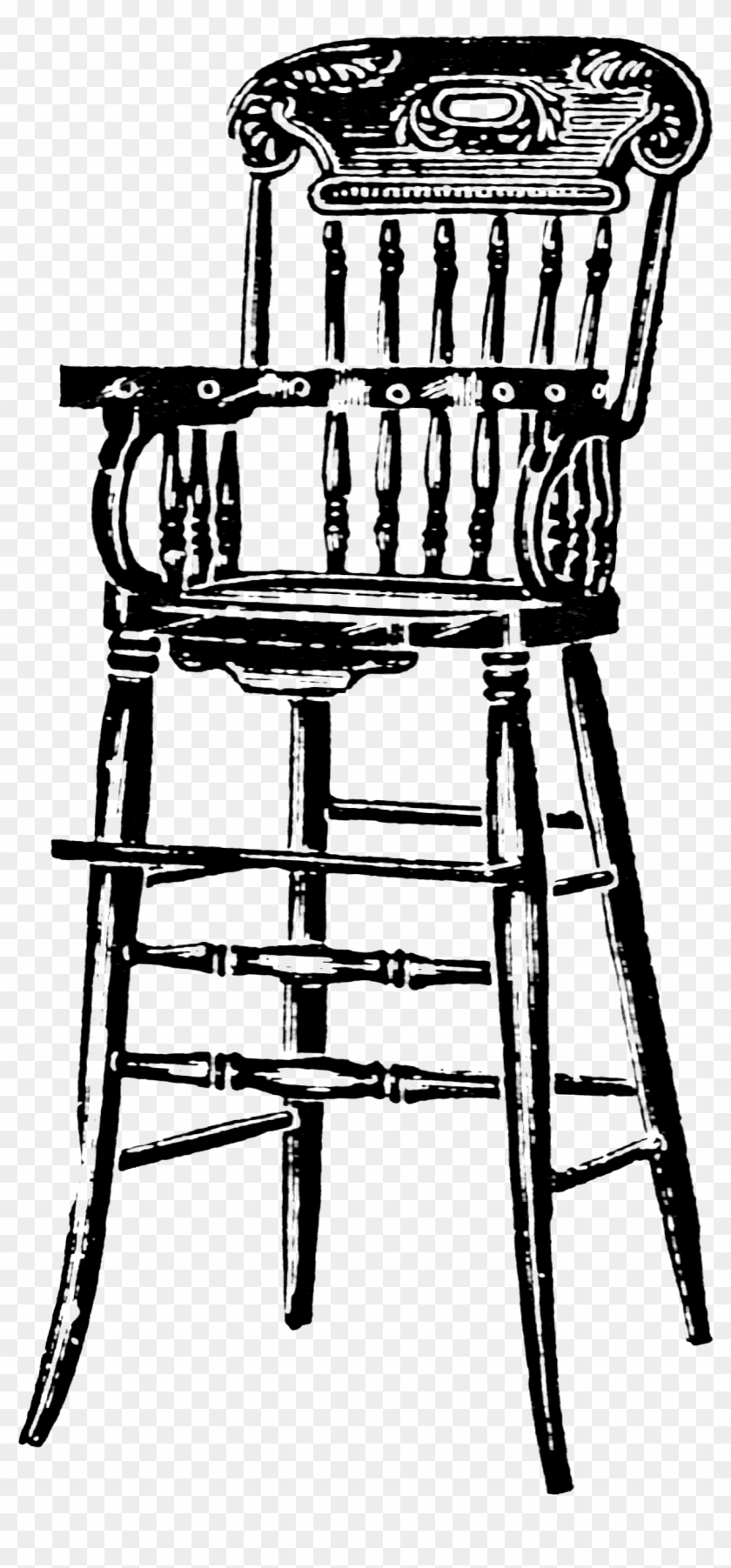 0717 High Chair Victorian Era Free Vintage Clip Art - Bar Stool #1351298