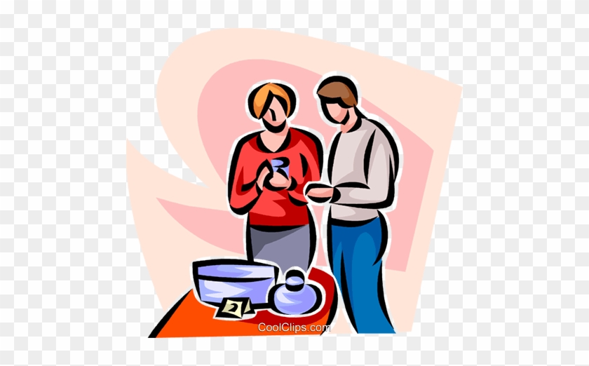 Man And Woman Shopping Royalty Free Vector Clip Art - Man And Woman Shopping Royalty Free Vector Clip Art #1351667