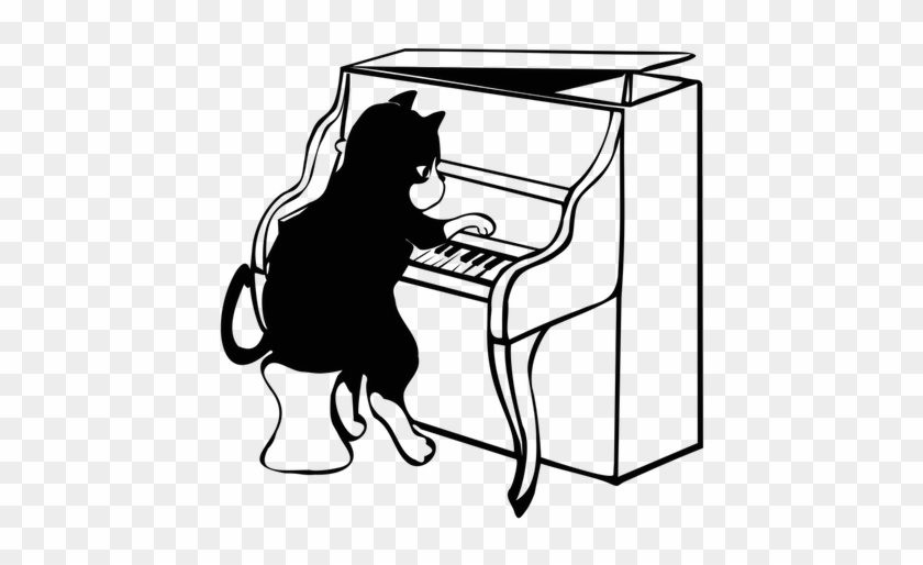 Piano Clipart Practise - Jazz Cat Piano #1351758