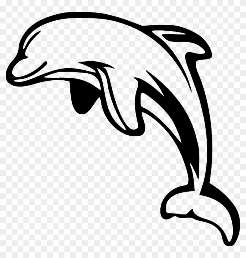Dolphin Clipart Black And White Dolphin Clipart Black - Delfin Blanco Y Negro #1352085
