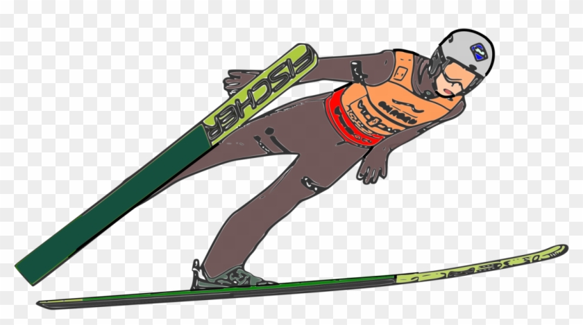 Nordic Combined Ski Poles Ski Jumping Winter Sport - Ski Jumping Clipart #1352100