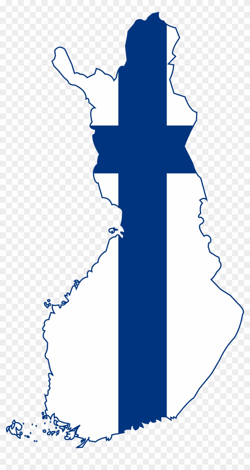 Clipart Finland Map With Flag Country Western Clip - Finland Map Flag #1352183