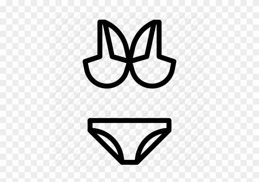 Clip Art Stock Bikini Vector Outline - Bikini #1352192