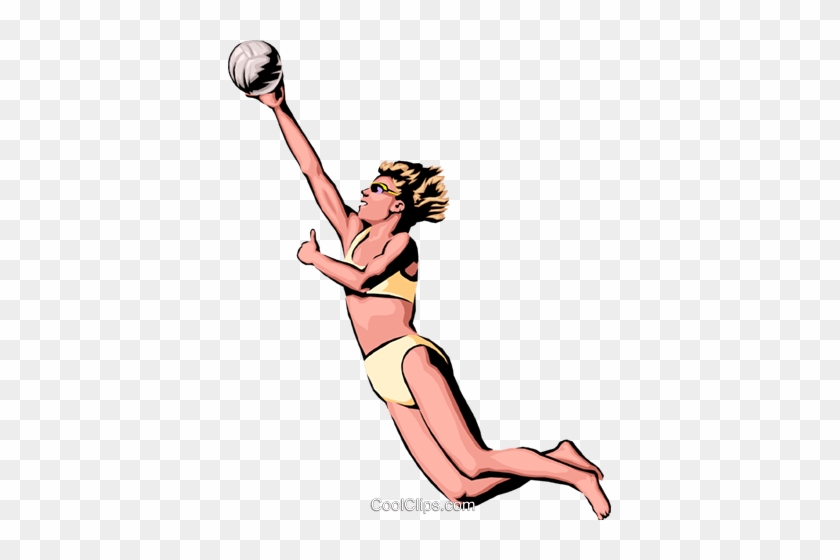 Volleyball Player Spiking Ball Royalty Free Vector - Animated Volleyball Player #1352200