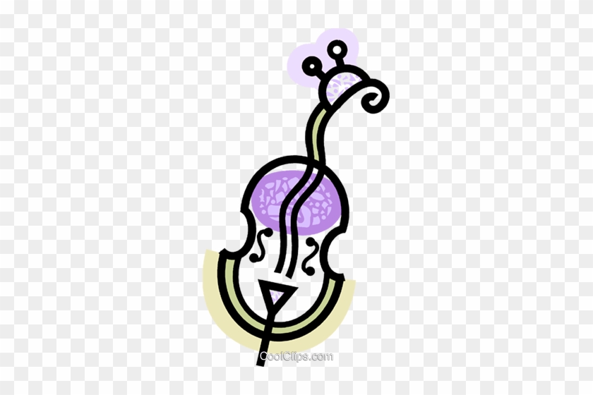 Colorful Bass Violin Royalty Free Vector Clip Art Illustration - Colorful Bass Violin Royalty Free Vector Clip Art Illustration #1352264