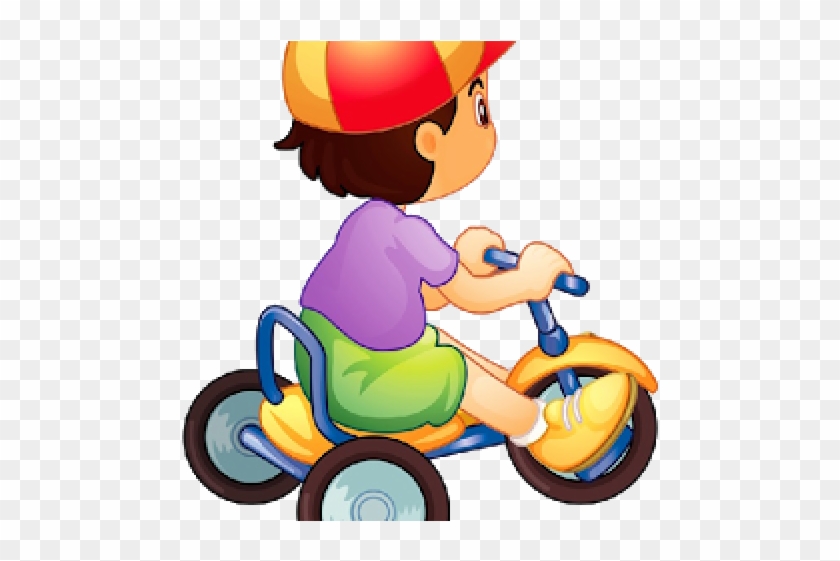 Tricycle Clipart Baby Bike - Child Riding Tricycle Clipart #1352281