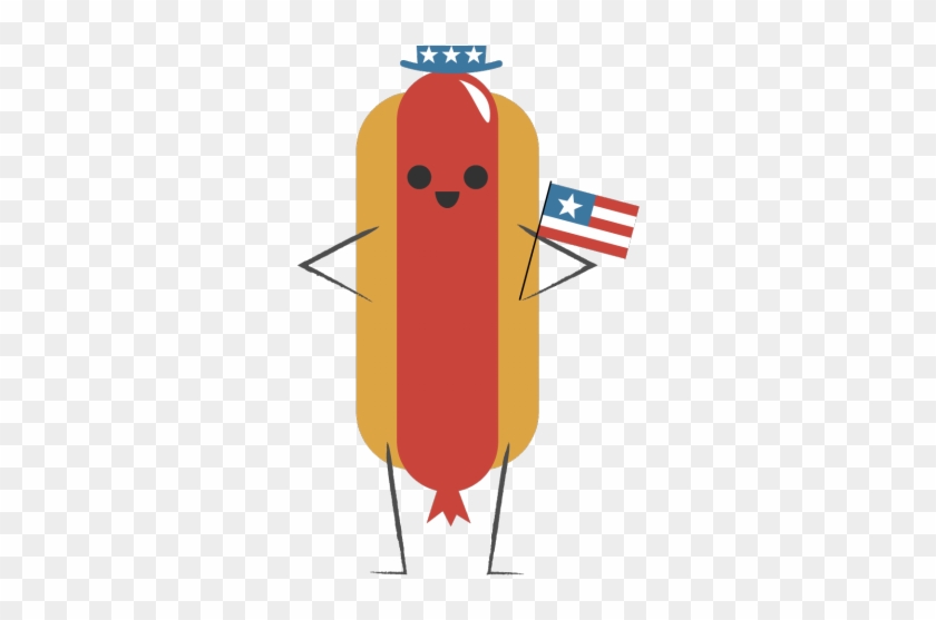 Hot Dogs Clipart 4th July - Wir Gehen Zusammen Wie Würstchen Und Bier! Karte #1352366