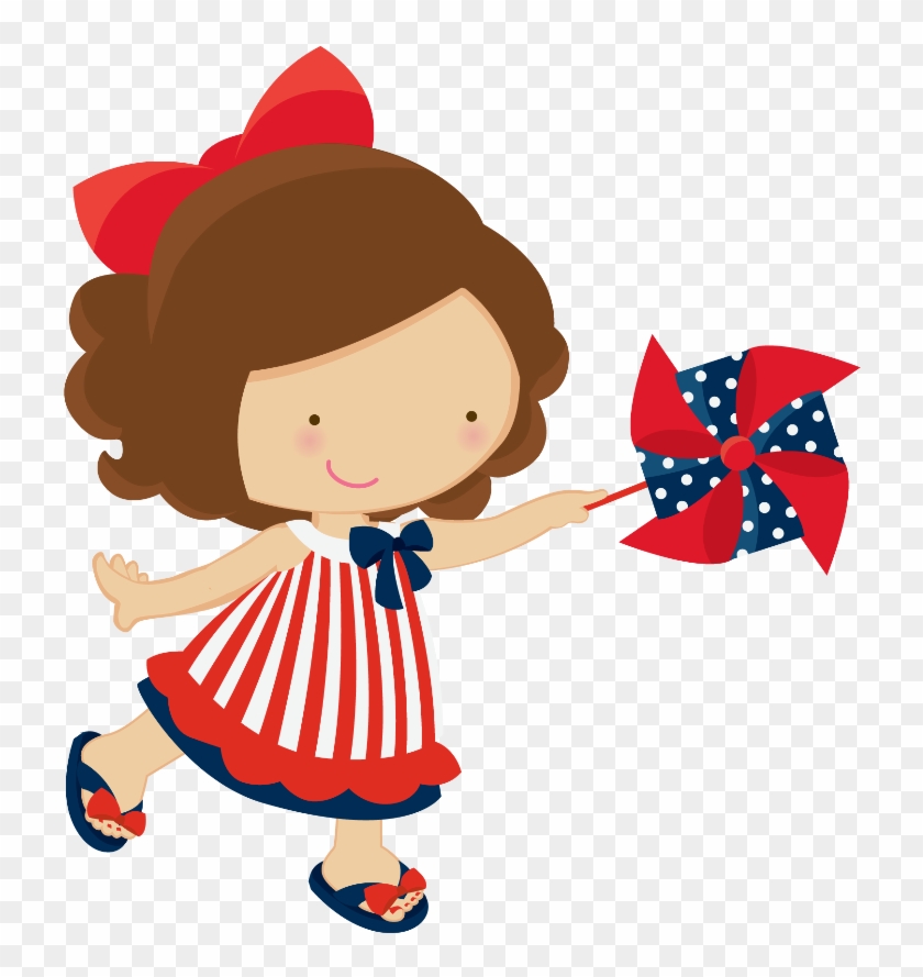 Kawaii Clipart 4th July - Inktastic Baby's 1st 4th Of July Girl Baby Bib Independence #1352367