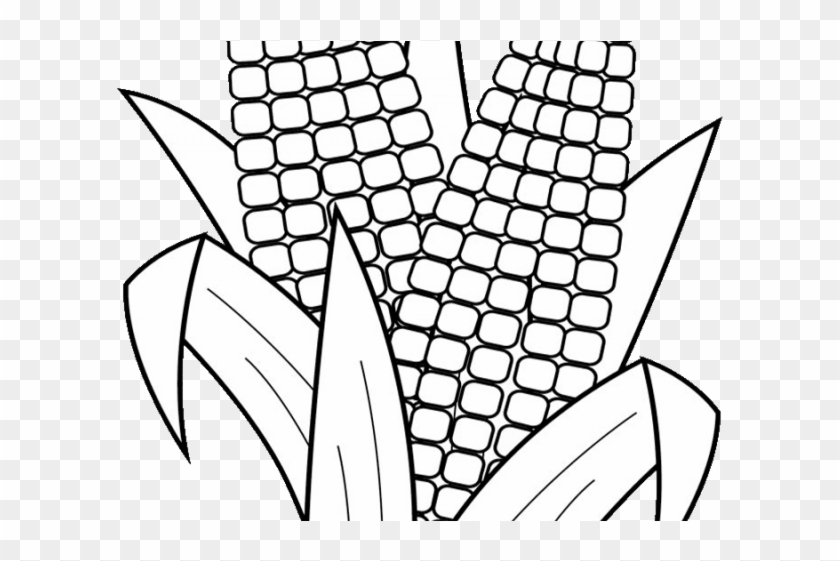 Corn Clipart Black And White - Free Printable Coloring Page Corn #1352484