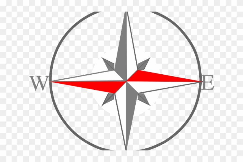 Compass Clipart Grey - North South West East Symbol #1352527