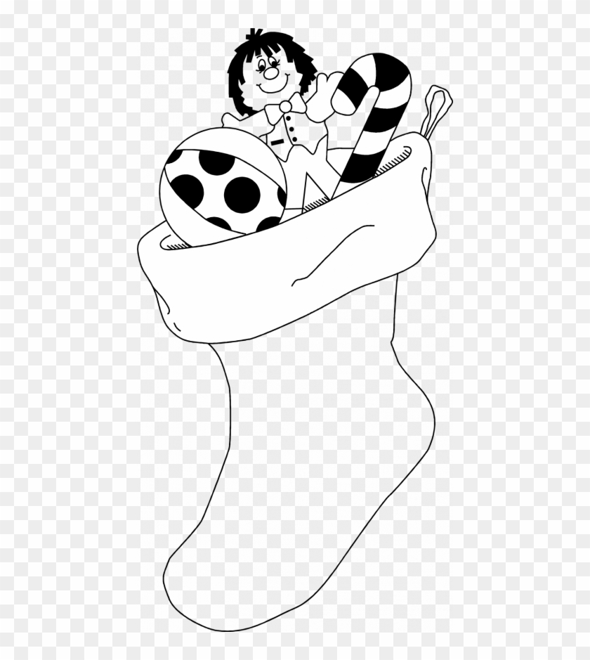 Christmas Stocking Clipart Black And White - Clip Art Black And White #1352668