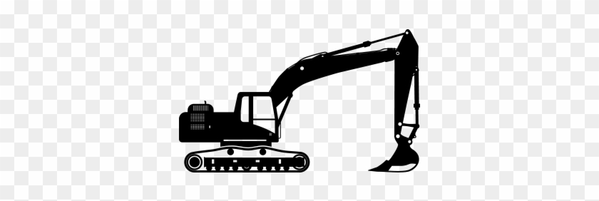 Excavator Clipart Mini Excavator Png Black And White - Black Excavator #1352786