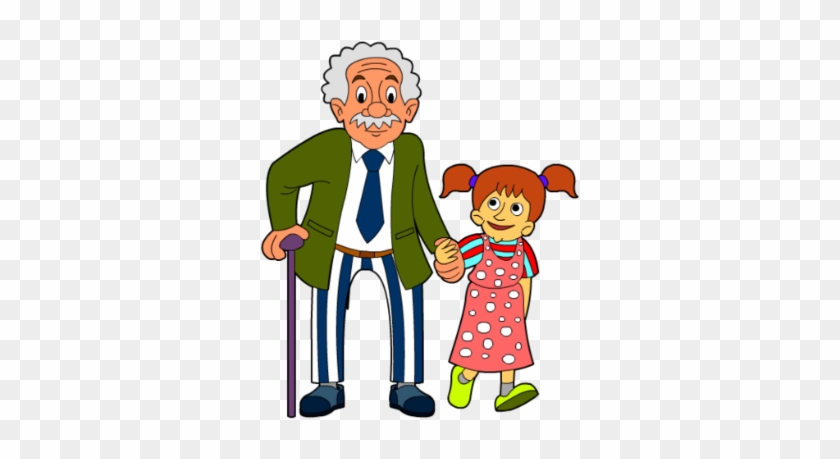 Royalty Free Library Grandfather Clipart Boy - Girl And Grandfather Clipart #1352789