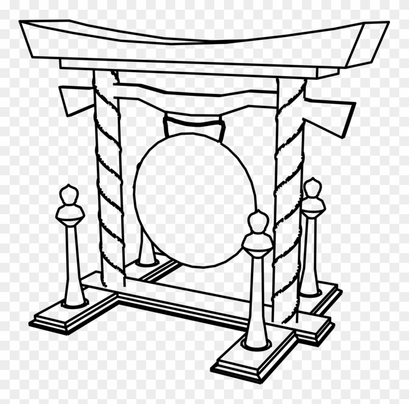 Sabian Chinese Gong Drawing Percussion Line Art - Gong Drawing #1352896