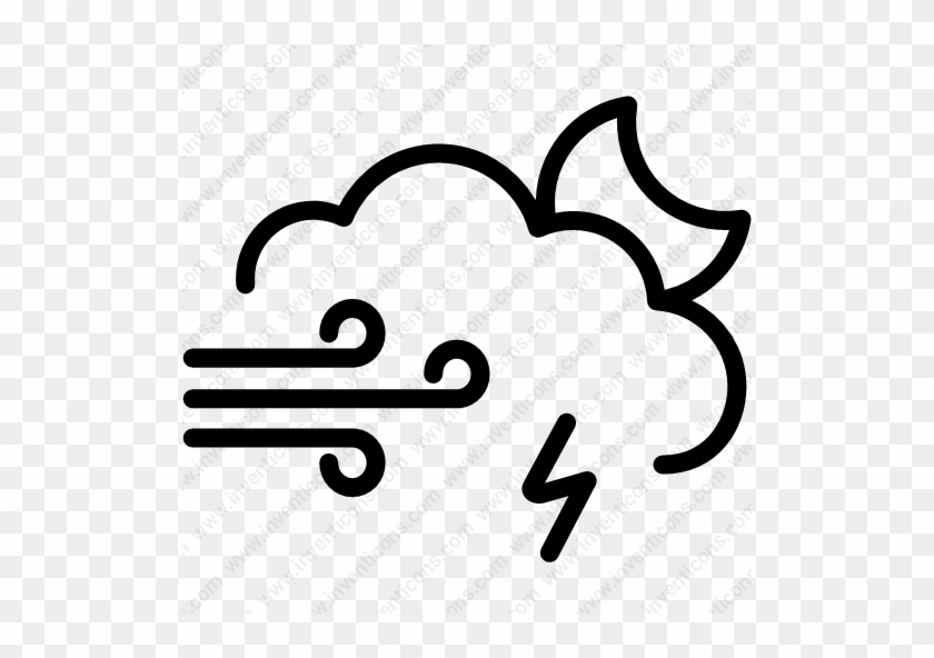 Download Thundercloud Wind With Weather,wind Icon - Rain #1352947