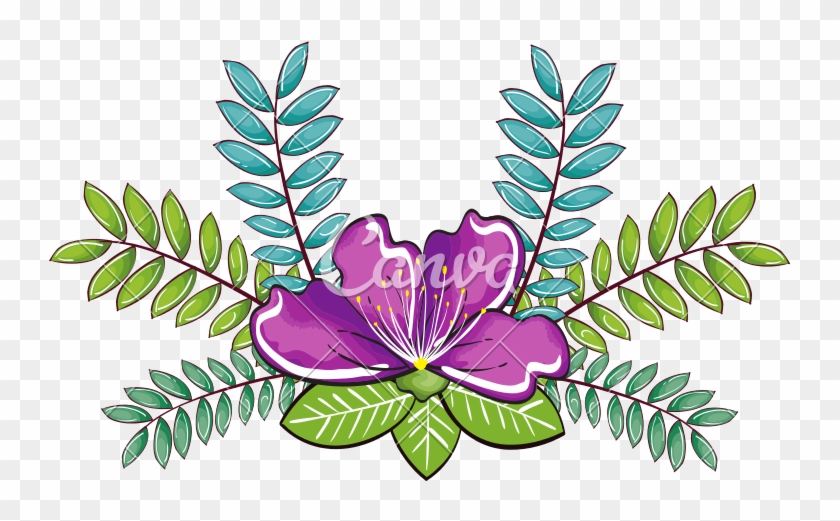 Garden Flowers Decorative Icon Vector - Illustration #1353033