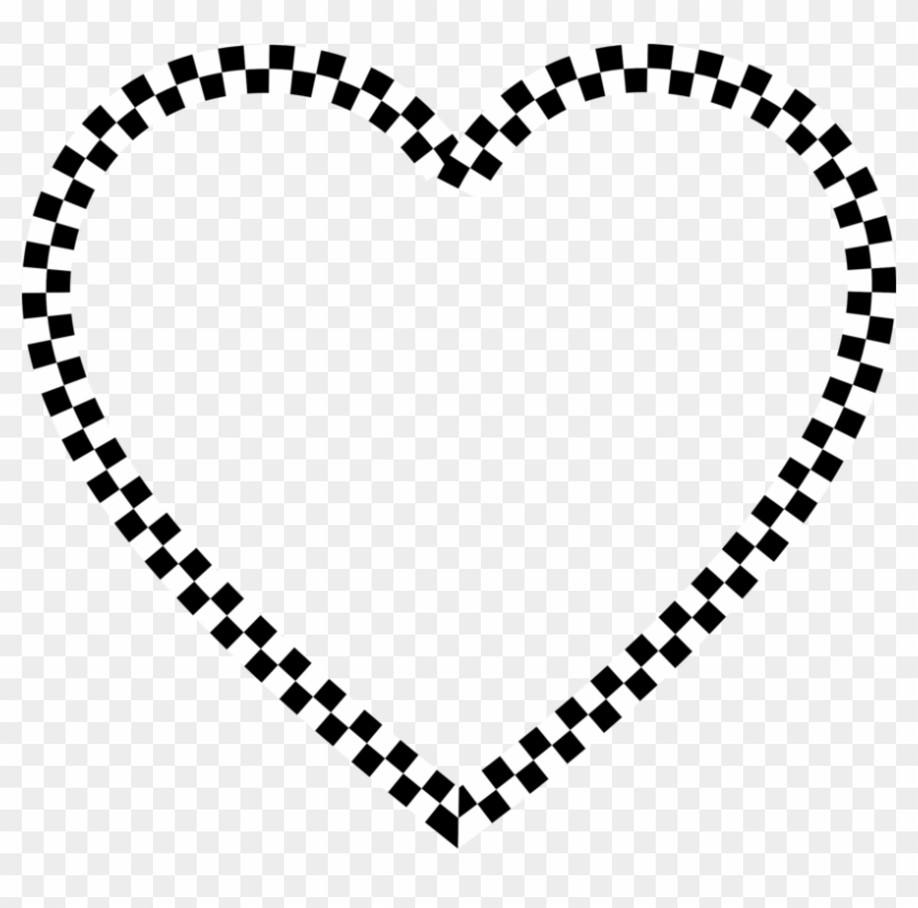 All Photo Png Clipart - Black And White Checkered Heart #1353070