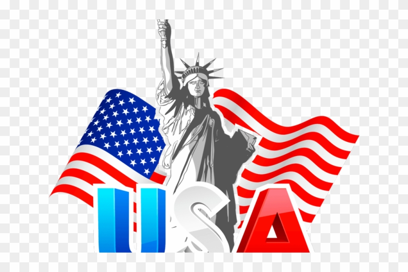Real Estate Investment Clipart Veterans Day - Usa Flag With Statue Of Liberty #1353100