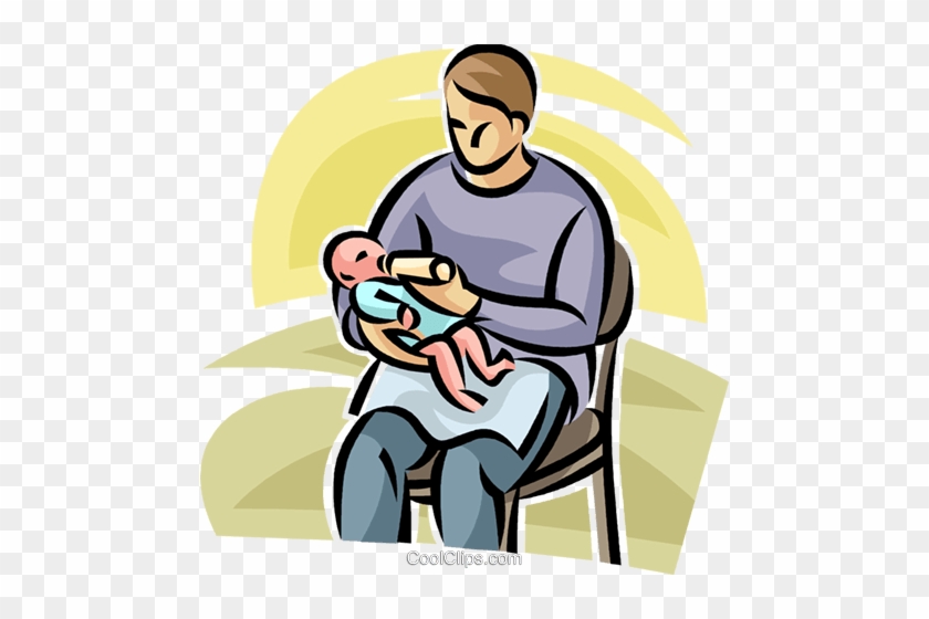 Father Giving A Baby A Bottle Royalty Free Vector Clip - Cartoon #1353144