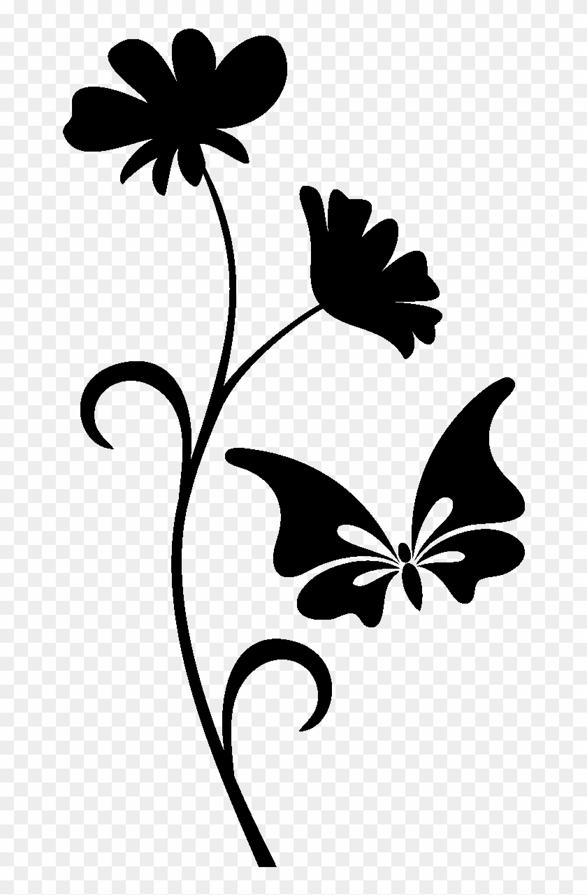 Sticker Papillon Et Fleur - Sticker #1353205