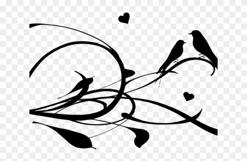 Love Bird Clipart Black White #1353319