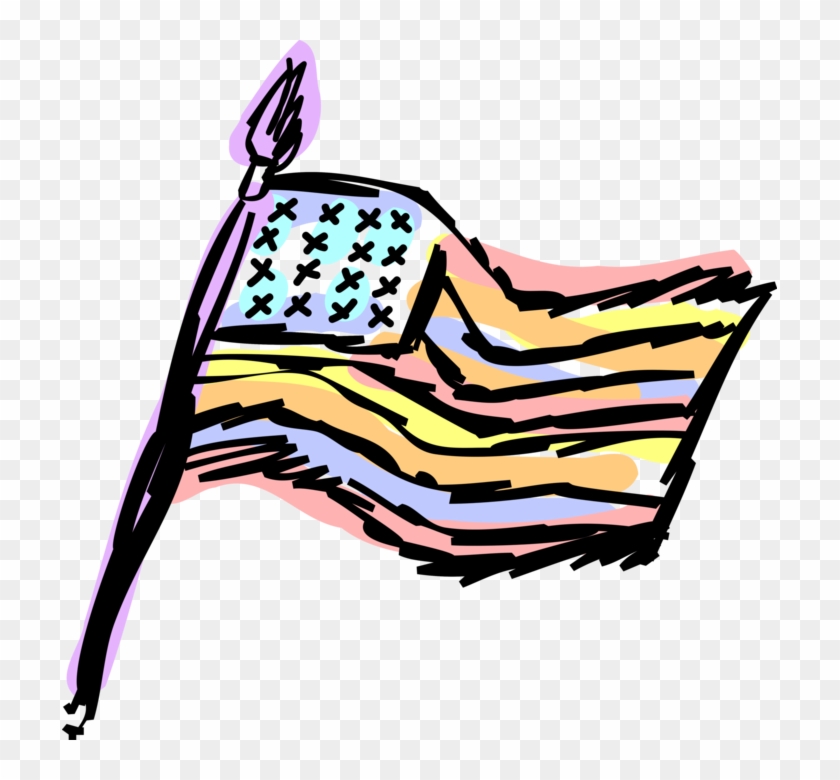 Usa Flag Royalty Free Vector Clip Art Illustration - Usa Flag Royalty Free Vector Clip Art Illustration #1353386