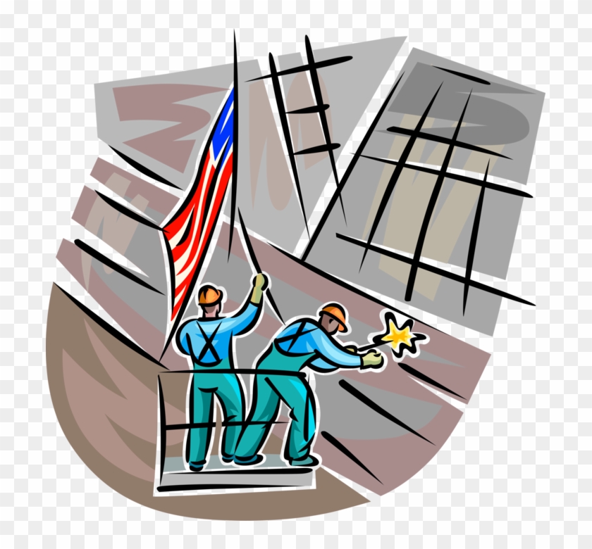 Vector Illustration Of Ground Zero Workers At World - Illustration #1353389