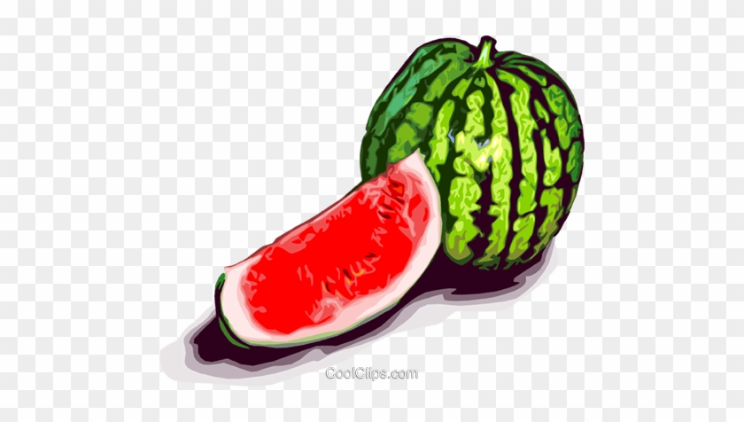 Slice Of Watermelon Royalty Free Vector Clip Art Illustration - Watermelon #1353405