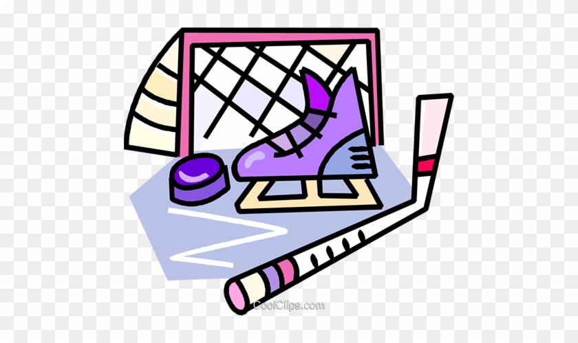 Hockey Equipment Royalty Free Vector Clip Art Illustration - Hockey Clip Art #1353447