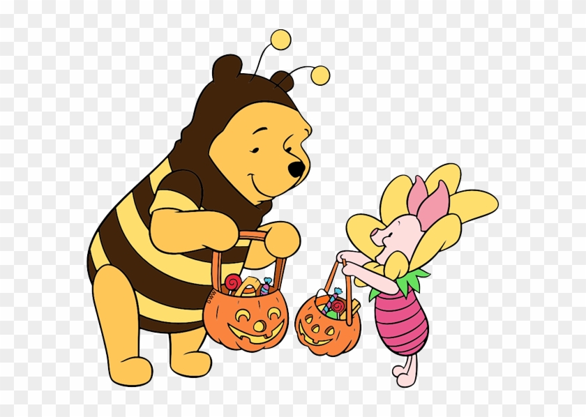 Clip Art Of Winnie The Pooh And Piglet Trick Or Treating - Winnie The Pooh And Piglet Halloween #1353465