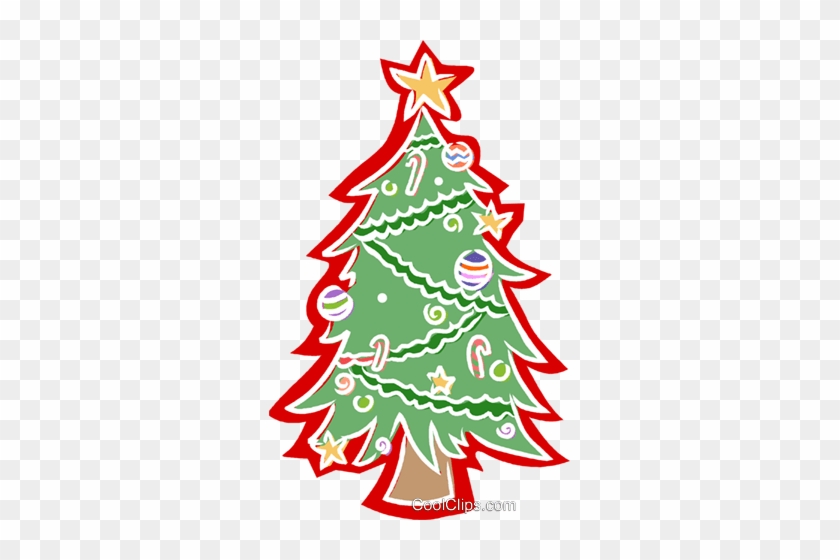 Christmas Tree Royalty Free Vector Clip Art Illustration - Angel Tree #1353538