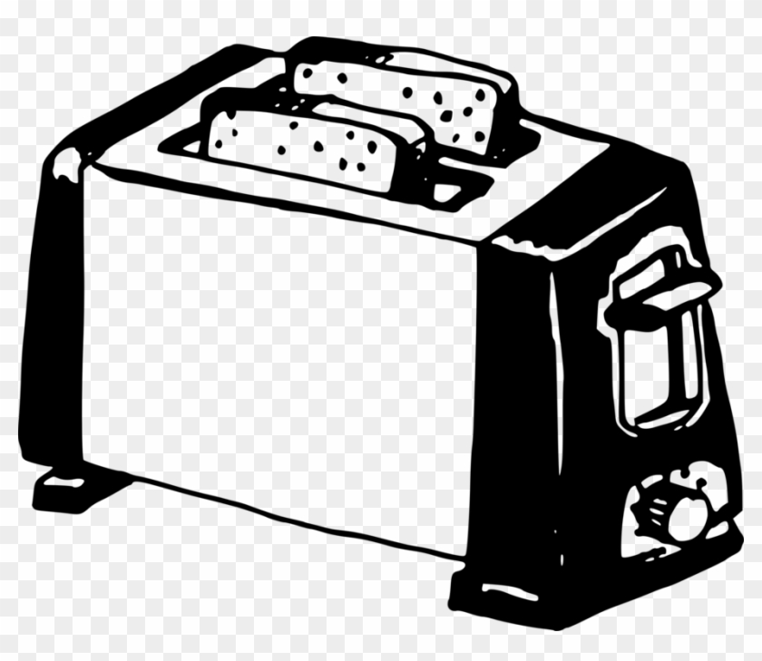Toaster Oven Cooking Ranges Black And White Kitchen - Toaster Clipart Black And White #1353578