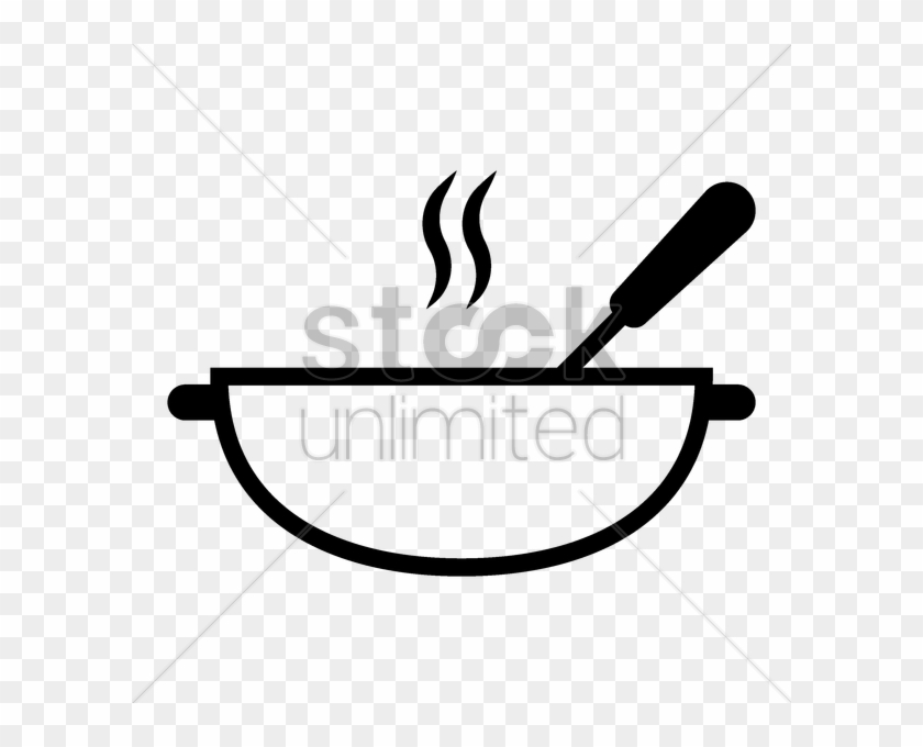 Cooking Pot With Spoon Clipart Spoon Clip Art - Kochtopf Mit Löffel Zeichnung #1353589