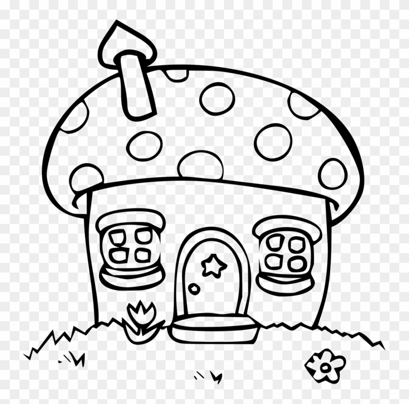 All Photo Png Clipart - Mushroom House Vector Black And White #1353609