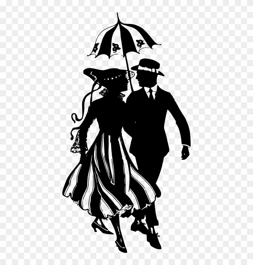 Man And Woman Under An Umbrella Png #1353621