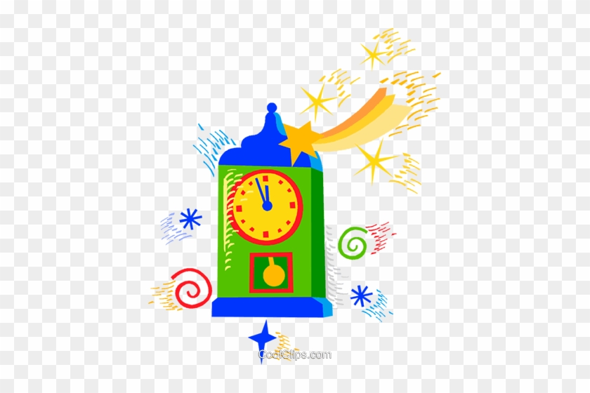 Mantle Clock Royalty Free Vector Clip Art Illustration - Past Tense #1353862