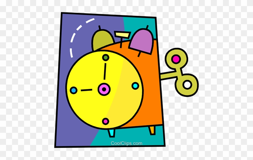 Alarm Clock Royalty Free Vector Clip Art Illustration - Cute Alien Cartoon #1353944