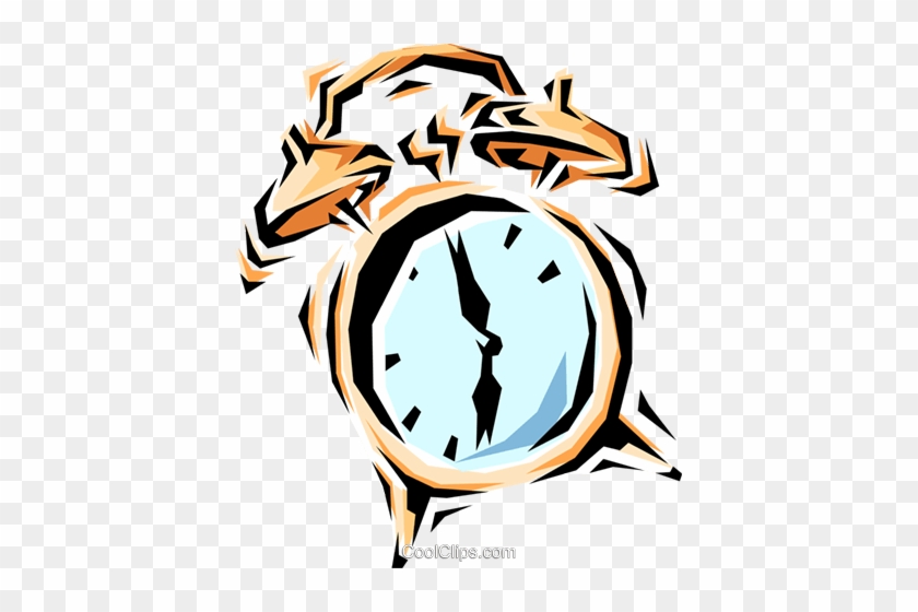 Alarm Clock Royalty Free Vector Clip Art Illustration - Clock Ringing Clipart Animation #1353959